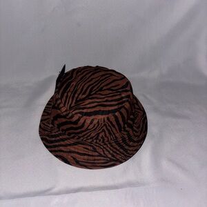 Brown and Black Zebra Print Bucket Hat